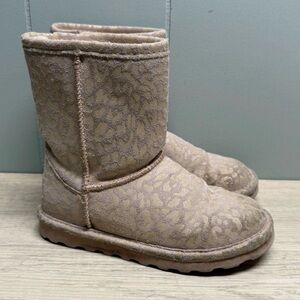 Bearpaw Cozy Boots Suede Sheepskin Lined Kids Brown Winter Warm Cozy Size 13